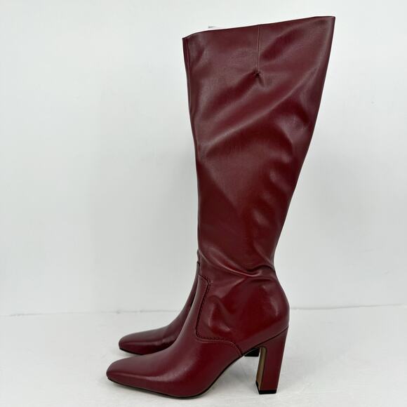 Franco Sarto Womens Bowman Knee High Boots US 7.5 M Wide Calf Red NIB - Picture 8 of 11